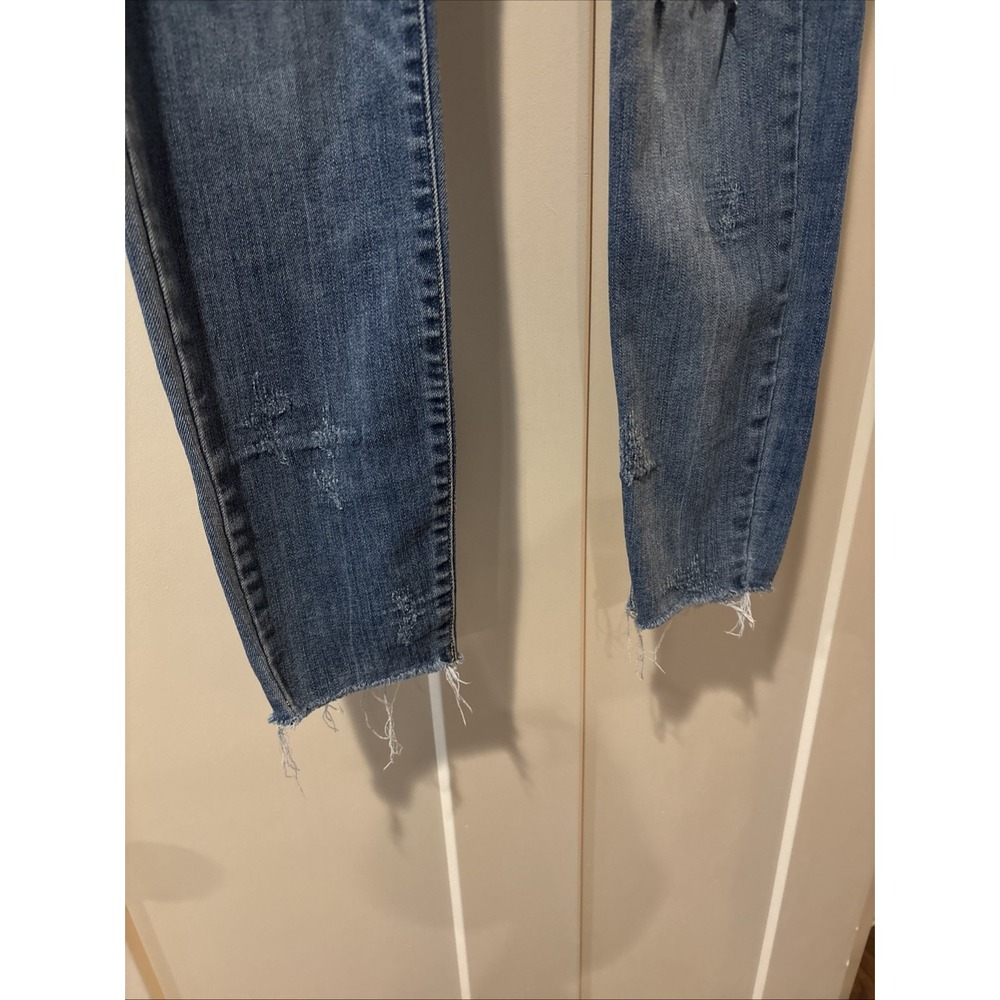 Judy Blue Distressed Skinny Jeans Size 29 Women's Mid Rise Stretch Raw‎ Hem - Picture 2 of 4
